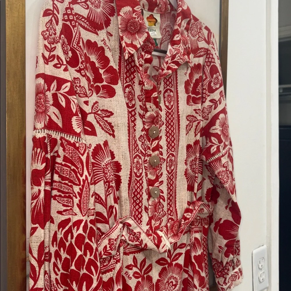 Farm Rio red jumpsuit Small - Picture 4 of 7